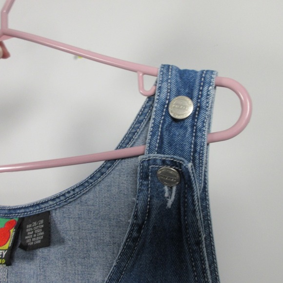Mickey Unlimited Jerry Leign Denim Dress Overall Women 26 Embroidered Vtg 578 - Picture 3 of 14